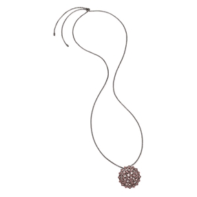 FF Bouquet Silver 925 Black Plated Long Necklace-